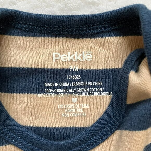 Pekkle Baby Outfit Set 4-pc 100% Cotton 9M | GUC Bodysuits Pants S’mores Stripe - Picture 3 of 16